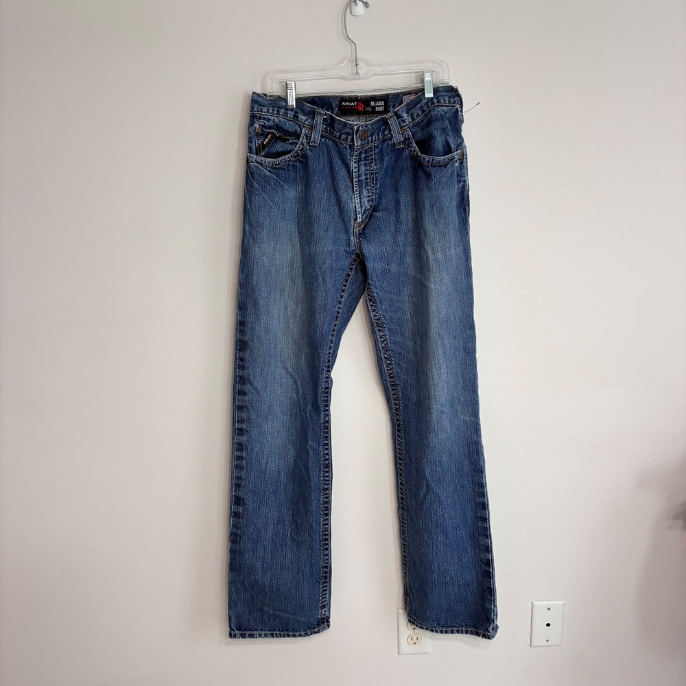 Ariat FR M4 Relaxed Boot Cut Jeans Mens 34x36 Blue Denim Flame Resistant CAT 2